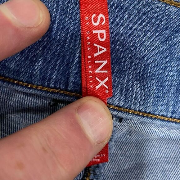 Spanx High Rise Ankle Skinny Stretch Denim Jeans Size L (12-14) EUC - Picture 9 of 12